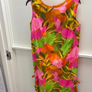 Rhapsody Floral Sleeveless Dress - Pink, Orange, Green